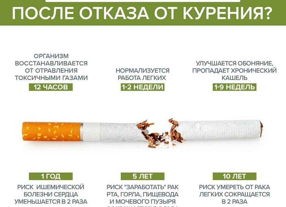 Что происходит с организмом после отказа от курения?